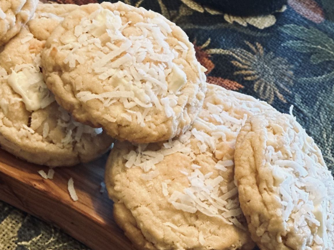 coconut macadamia nut cookies by Wildflour Bliss